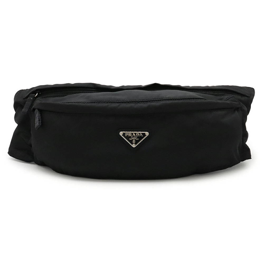 Prada Waist Pouch Clutch Bag Hip Body Shoulder NERO Black